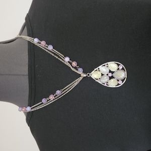 Pear-shaped Pastel Inlay Necklace